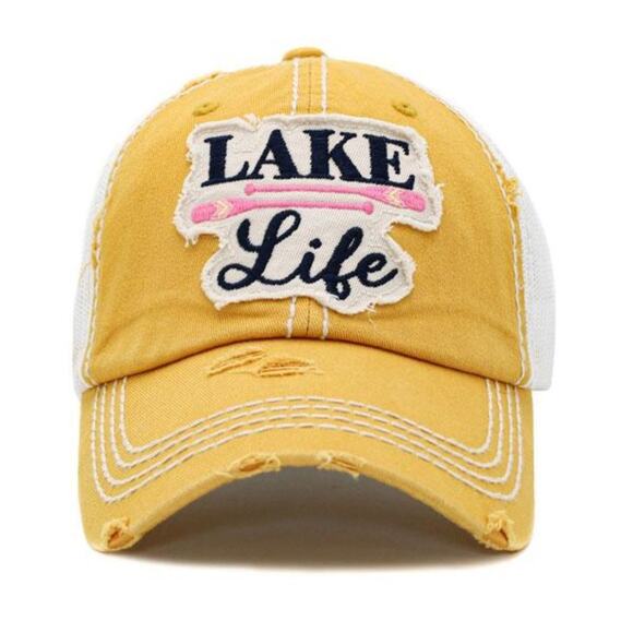 ❤️NWT❤️ Lake Life Vintage Ballcap - Yellow - Picture 1 of 2